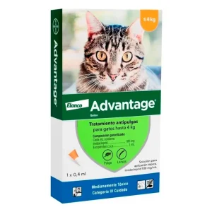 Caja de advantage pipeta para gatos de 0.4 kilos hasta 4 kilos