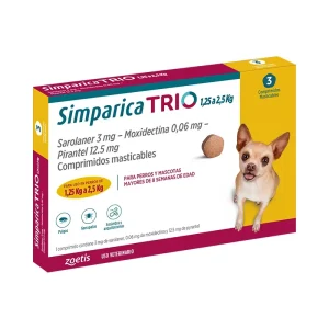 caja de simparica trio de 1.5 a 2.5 kg para perros pequeños