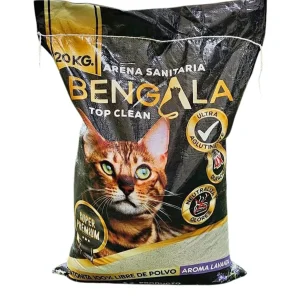 Bolsa de 20kg de arena sanitaria de gatos marca bengala
